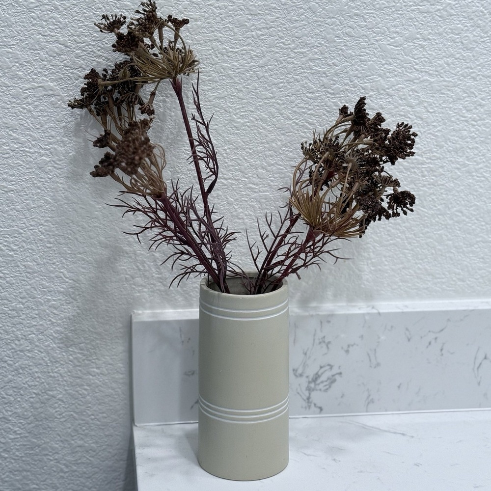 Hearth & Hand with Magnolia Queen Anne's Lace Ceramic Tabletop Faux Floral Plum
